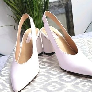 Topshop sling back leather pumps